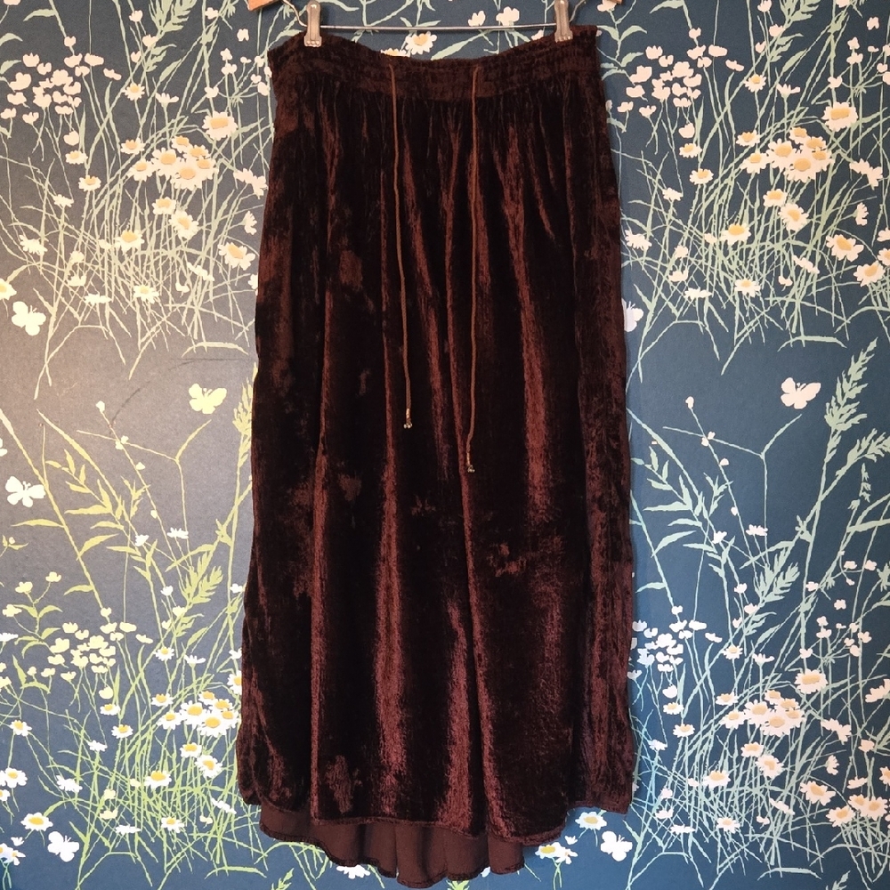 Vtg Indian Velvet Boho Skirt by Raaga